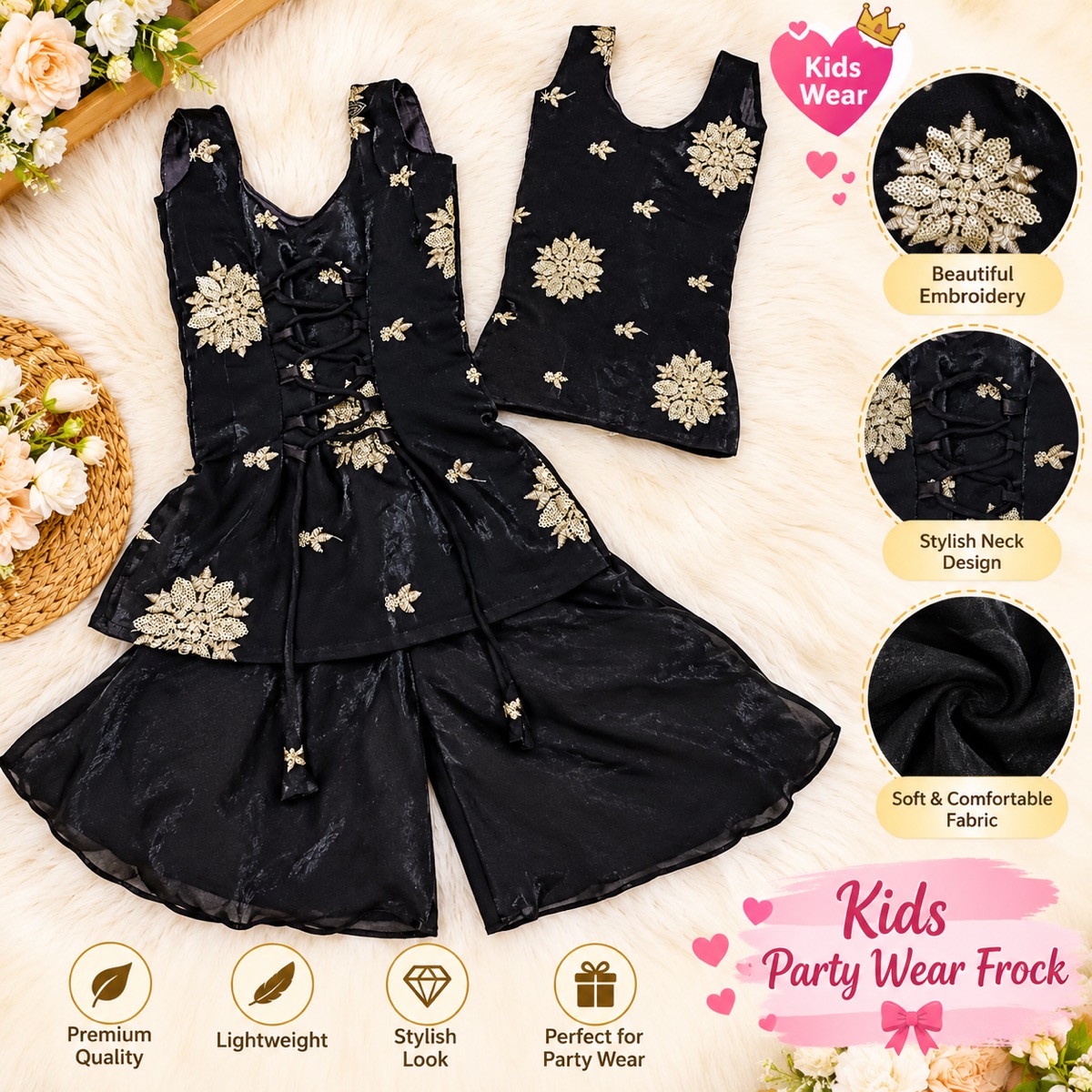 Kids kurti plazo set